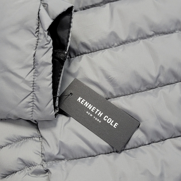 Kenneth Cole New York Grey Full-Zip Puffer Jacket Women's Size Medium New - Picture 9 of 11